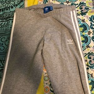 Adidas gray cotton leggings. Size medium